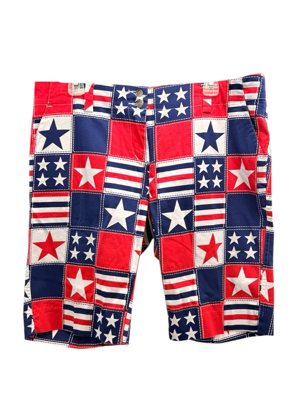 Loudmouth Red White Blue Patriotic  Bermuda Shorts 4th of July Holiday Size 12